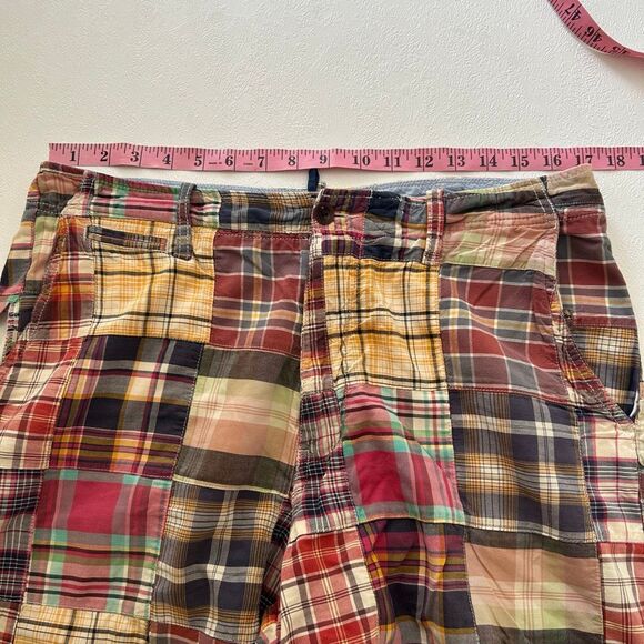 J.Crew Vintage Madras Patchwork Shorts 33 Relaxed Fit | 100% Cotton – Flawed - Picture 9 of 15